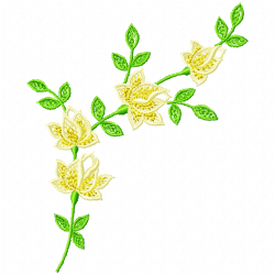 Flowers And Tree Embroidery Design 1